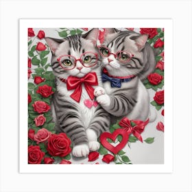 Cute cats Art Print