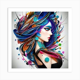 Aquarela Oil Paint Girl (36) Art Print