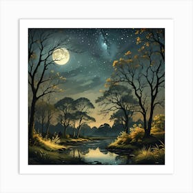 Moonlight Reflections Art Print