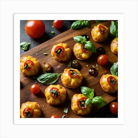 Appetizers With Tomatoes And Basil Art Print