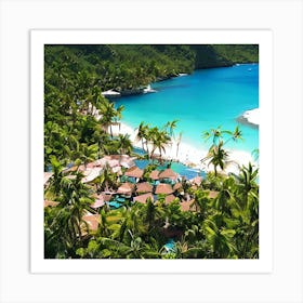 Aerial View Of A Tropical Resort Art Print