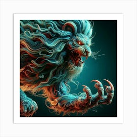 Lion With Claws 1 Art Print