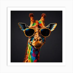 Giraffe With Sunglasses 1 Art Print