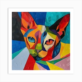 Kisha2849 Picasso Style Hairless Cat No Negative Space Full Pag Cf0a0c5c 65d5 460c 8e57 685135d02ba0 Art Print