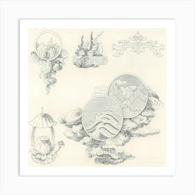 Antique Chinese Illustrations, Albert Racine Art Print