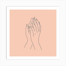 Line Drawing Of Hands Art Print