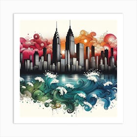 New York City Skyline 22 Art Print