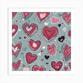 Heart Pattern Art Print