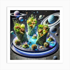 A Futuristic Dish Called Zero G Falafel Wraps, Pro Art Print