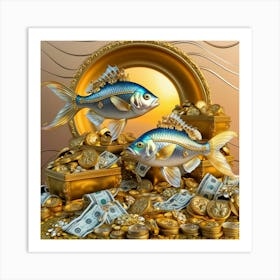 Gold Fishes 3 Art Print