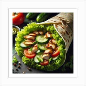 Grilled Chicken Wrap Art Print