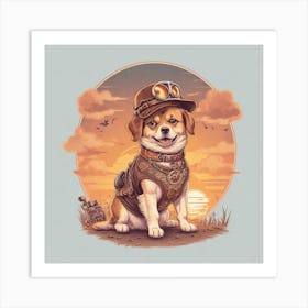 Steampunk Dog Art Print