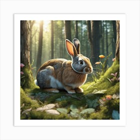 Rabbit In The Forest 123 Art Print