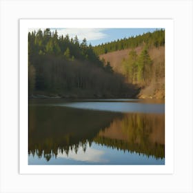 Lake In The Forest Art Print