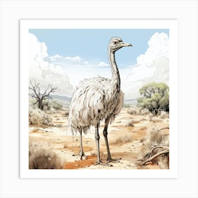 Cute Emu 2 Art Print