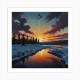 Sunset In Winter Art Print