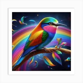 Rainbow Bird Art Print