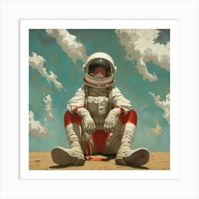 Spaceman In The Desert Art Print