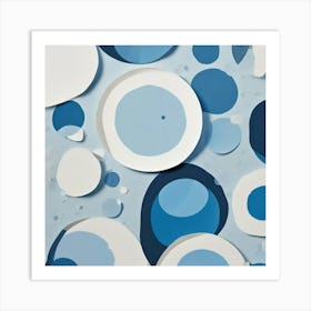 Blue Circles 1 Art Print