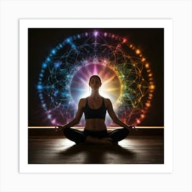 Woman In Meditation Energy auras 1 Art Print