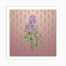 Vintage Persian Lilac Botanical on Dusty Pink Pattern n.1982 Art Print