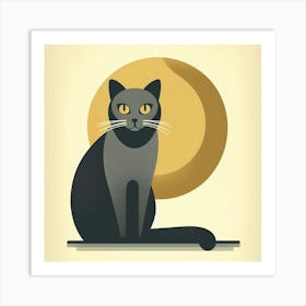 Cat In The Moonlight Art Print