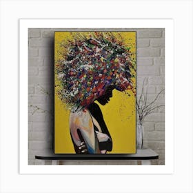 Afro Hair Painting Art Print