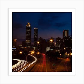 Atlanta Skyline At Night Art Print