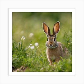 Rabbit In The Grass 4 Art Print