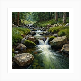 Stream In The Woods 4 Art Print