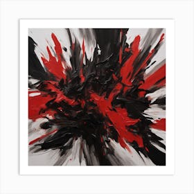 Abstract Red Black Painting 2 Art Print