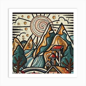 Small mountain village 6 Art Print