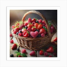 Basket Of Berries Art Print