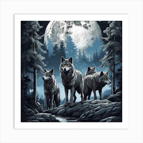 Wolf Pack Art Print