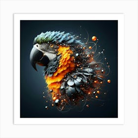 Abstract Parrot Art Print