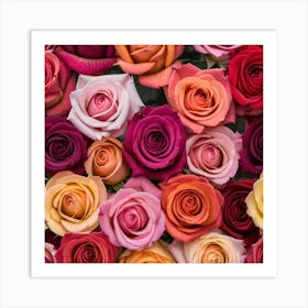 Colorful Roses Background 45 Art Print