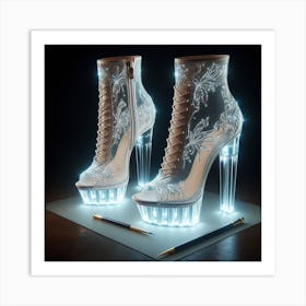 Led lighted High Heeled Shoes Art Print