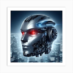 Robot Head Art Print