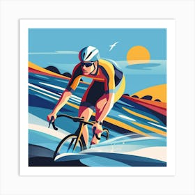 A Triathlon Event Minimal Illustration 1718702374 3 Art Print