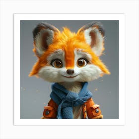 Fox In A Scarf Art Print