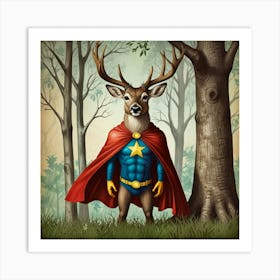 Superhero Deer Art Print