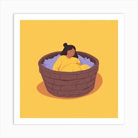 Woman In A Basket 9 Art Print