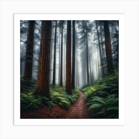 Ferns In The Forest 3 Art Print