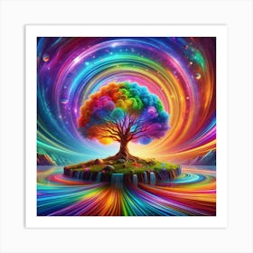 The rainbowed tree of life Art Print