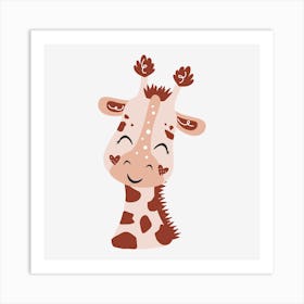 Boho Baby Girl Set Giraffe Art Print