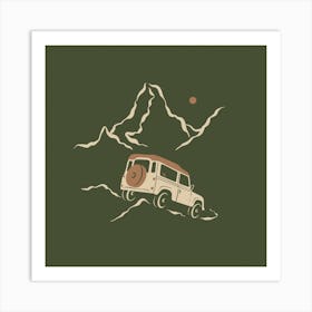 Mountains Calling - Green Art Print