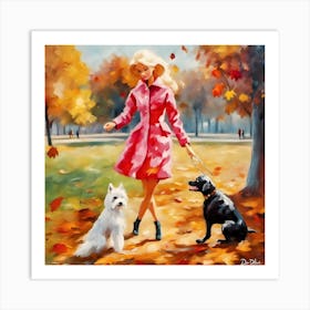 'Barbie And Her Dogs' Art Print