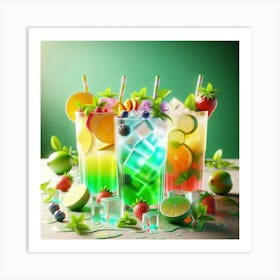 Colorful Drinks Art Print