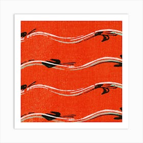 Vintage Ukiyo-e Woodblock Print Of Japanese Textile, Shima Shima, Furuya Korin (37) Art Print