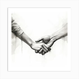 Two People Holding Hands Art Print